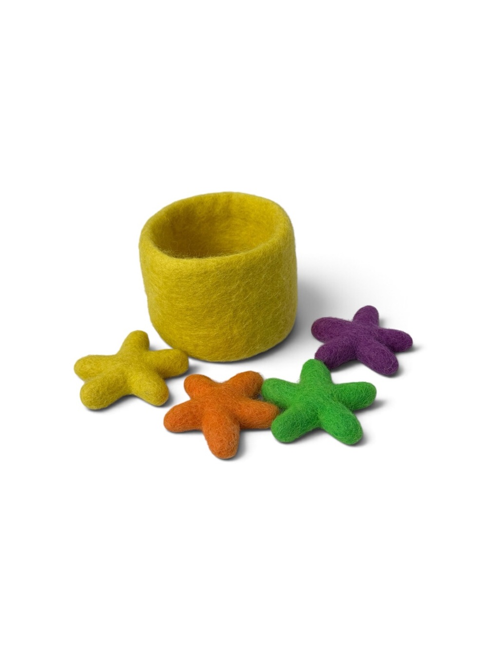 Lovevery Felt Stars with Basket (No Tweezers) Only 4 of 7 Stars Included